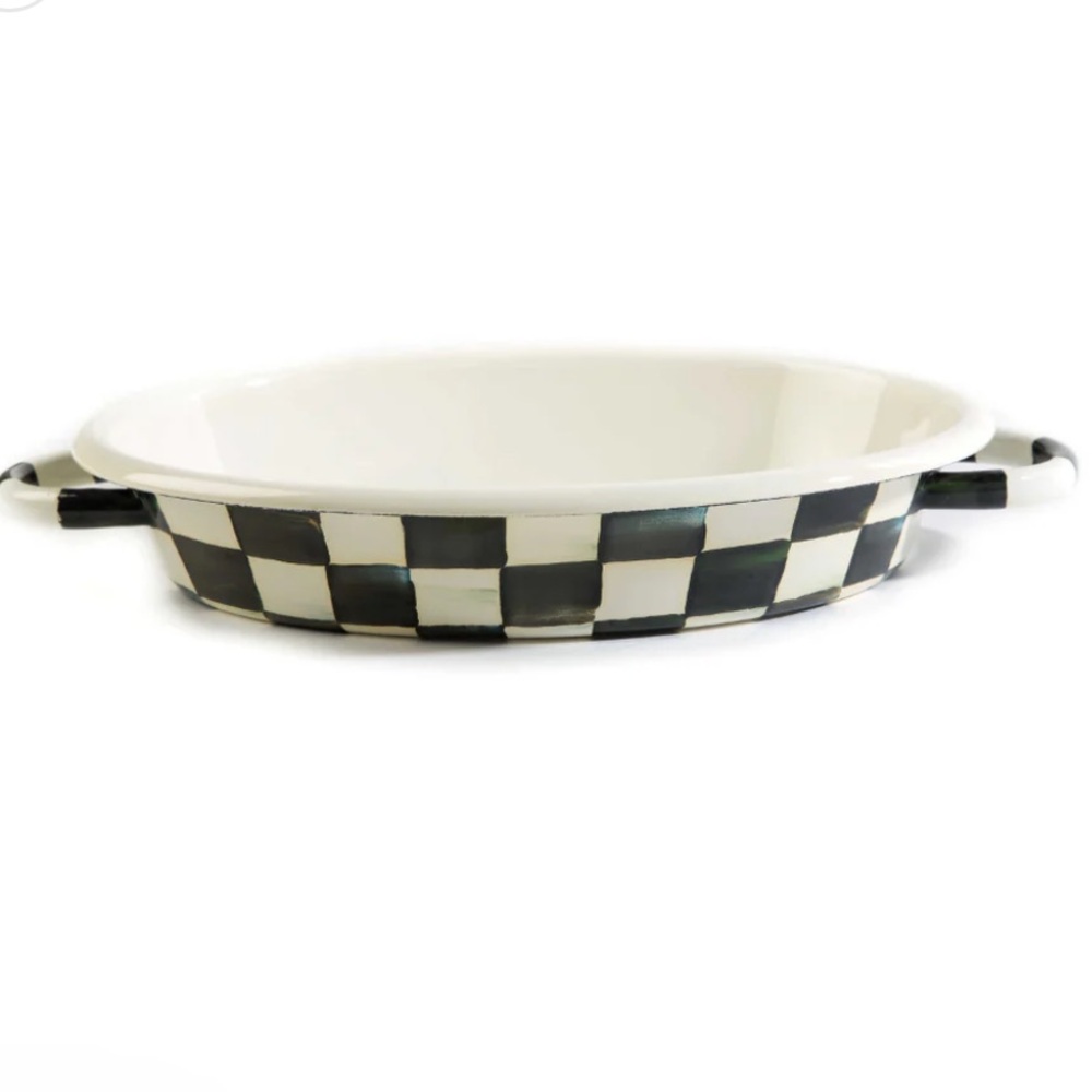 MacKenzie-Childs Courtly Check Medium
Oval Gratin Dish. EUC!!